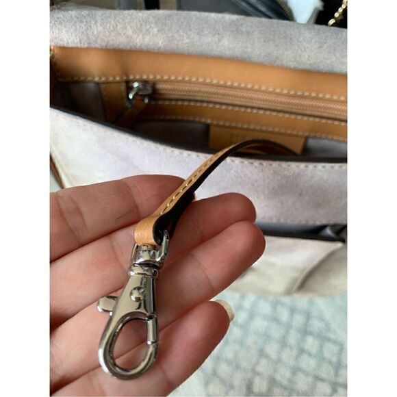 Michael Kors suede messenger bag gray leather classy - Picture 6 of 8